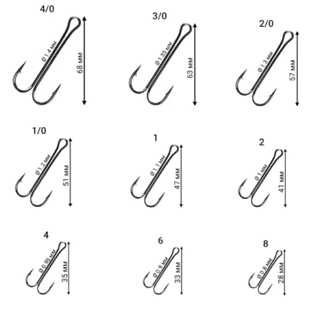 KUMHO Double Hook Long Shank #3/0 Brand: Angry Baits Pack Size: 3 pcs