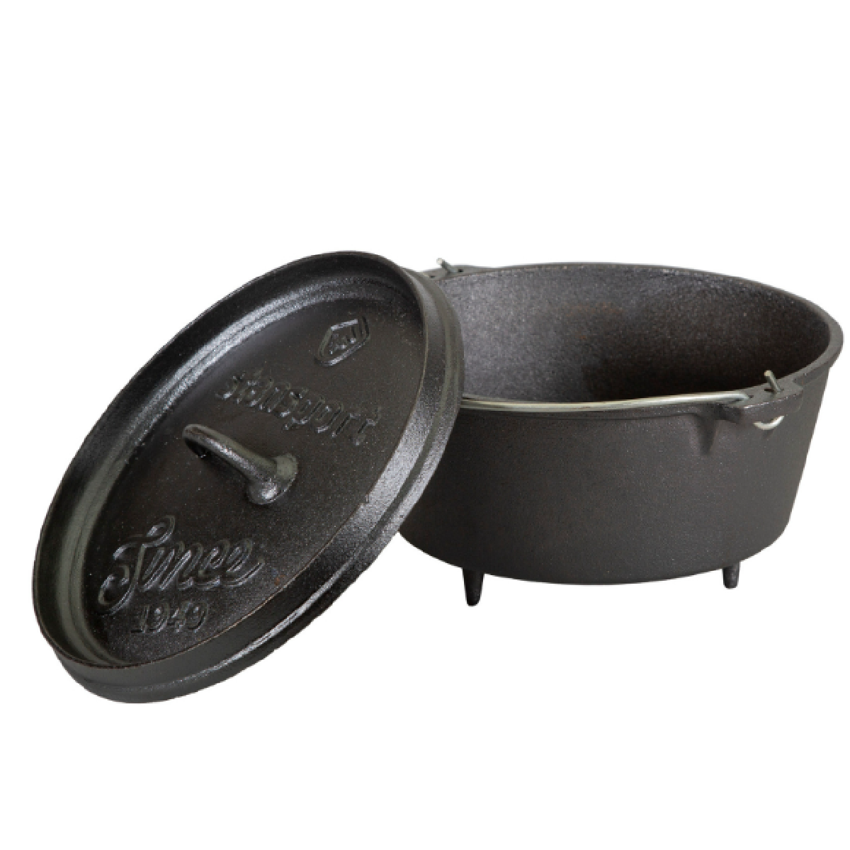 Stansport 16018-20 Cast Iron Dutch Oven - 2 Qt - With Legs - Pre-Seasoned