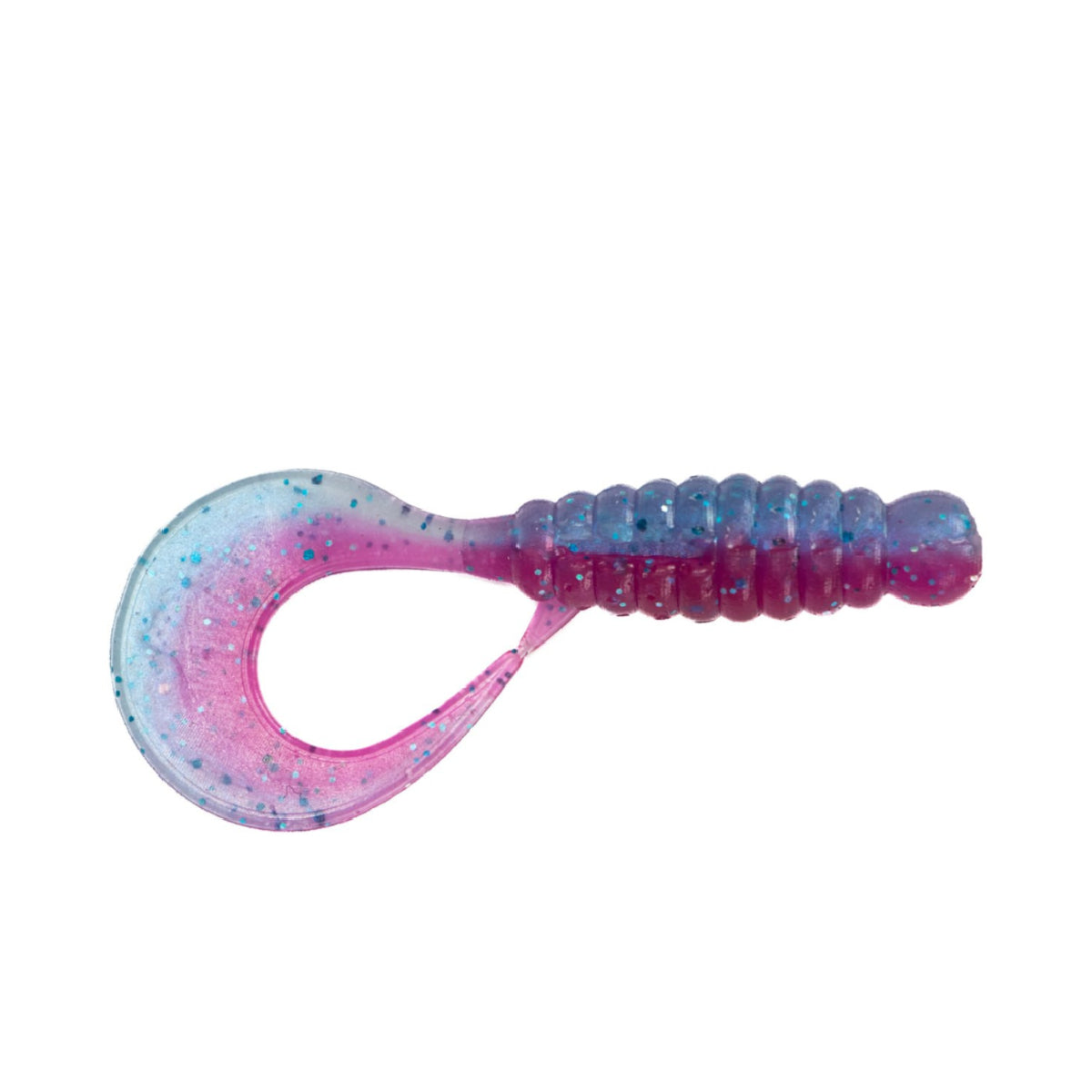 Angry Baits Twister 2.2” – 51 Clear Morning Dawn UV Edible Soft Bait | Curly Tail Grub | Pack: 7 pcs | Brand: Angry Baits