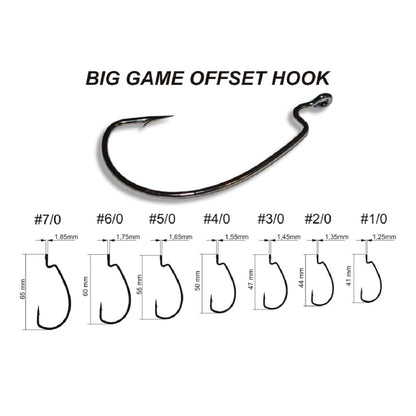 Angry Baits KUMHO Offset Worm Hook Size 4/0 | For 5.5–6.5” Soft Baits | High Carbon Steel | Pack of 5 pcs