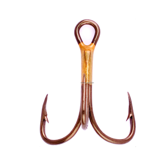 Eagle Claw 374AH-16 2X Treble Reg Shank Curved Point Size 16, Bronze, 5Pk