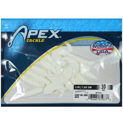 Apex AP-CT3-8 Curly Tail 3" White