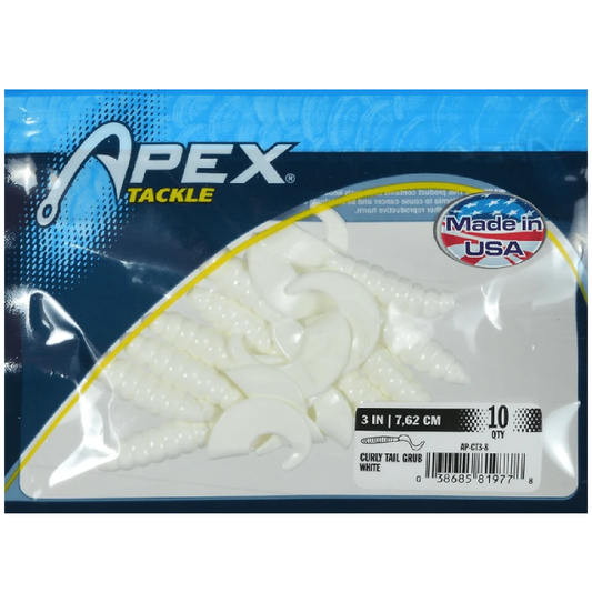 Apex AP-CT3-8 Curly Tail 3" White