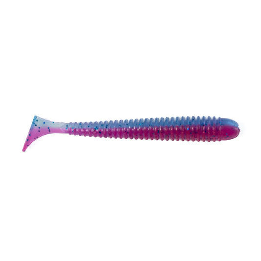 Edible Soft Bait – Zander Worm 4.5” – Color: 51 Clear Morning Dawn UV Brand: Angry Baits Pack Size: 4 pcs