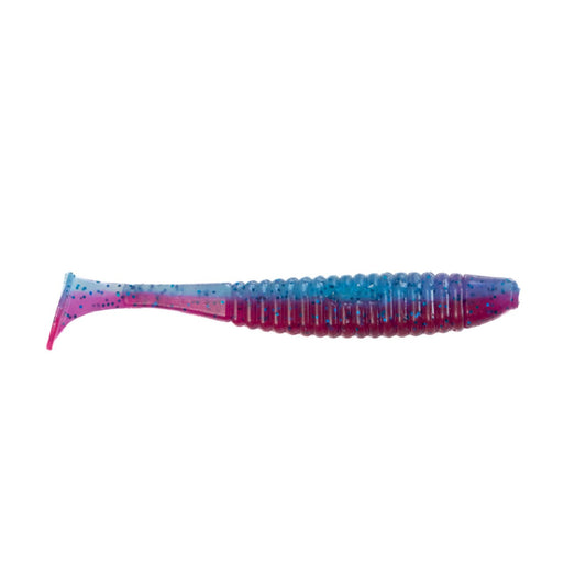 Edible Soft Bait – Shiner Vibrotail 5" – Color: 51 Clear Morning Dawn UV Brand: Angry Baits Pack Size: 4 pcs