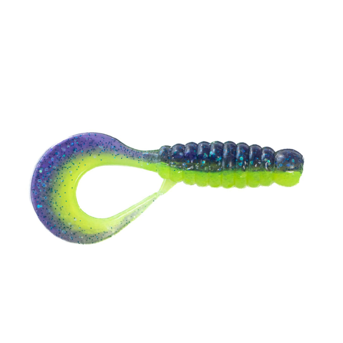 Angry Baits Twister 2.2” – 05 Acid Violet UV Edible Soft Bait | Curly Tail Grub | Pack: 7 pcs | Brand: Angry Baits