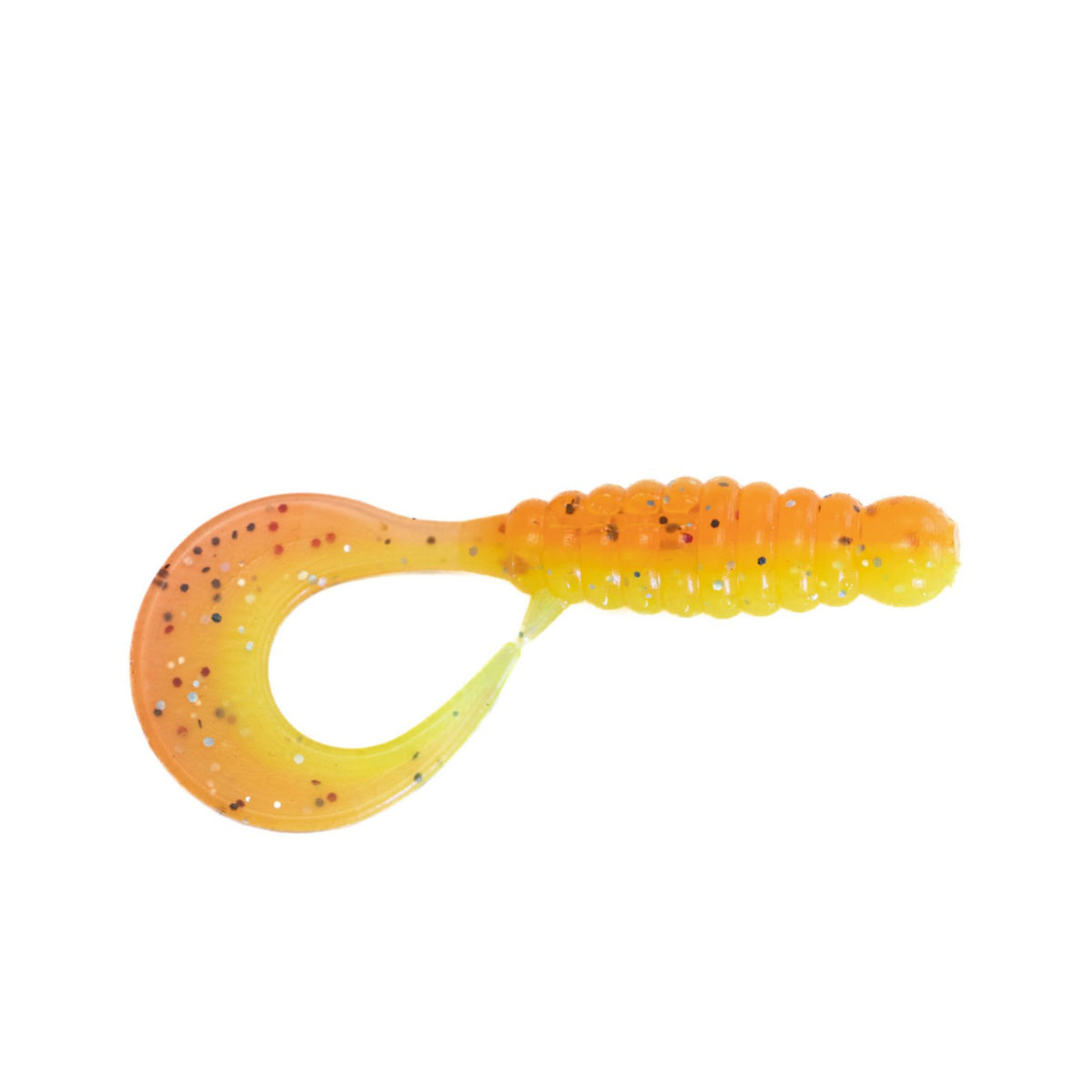 Angry Baits Twister 2.2” – 06 Crazy Carrot UV Edible Soft Bait | Curly Tail Grub | Pack: 7 pcs | Brand: Angry Baits
