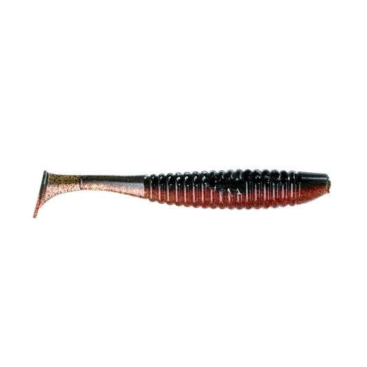 Edible Soft Bait – Shiner Vibrotail 5" – Color: 52 Red Craw Dad UV Brand: Angry Baits Pack Size: 4 pcs