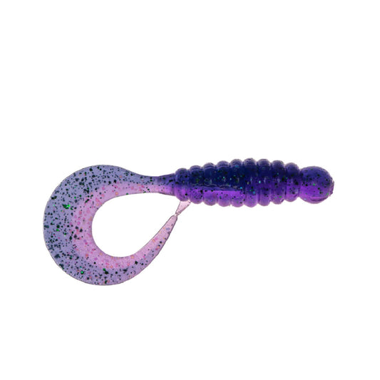 Angry Baits Twister 2.2” – 50 June Bug UV Edible Soft Bait | Curly Tail Grub | Pack: 7 pcs | Brand: Angry Baits