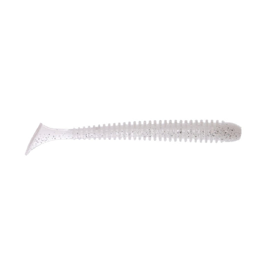 Edible Soft Bait – Zander Worm 4.5” – Color: 49 WHITE Silver Electric Glitter UV Brand: Angry Baits Pack Size: 4 pcs