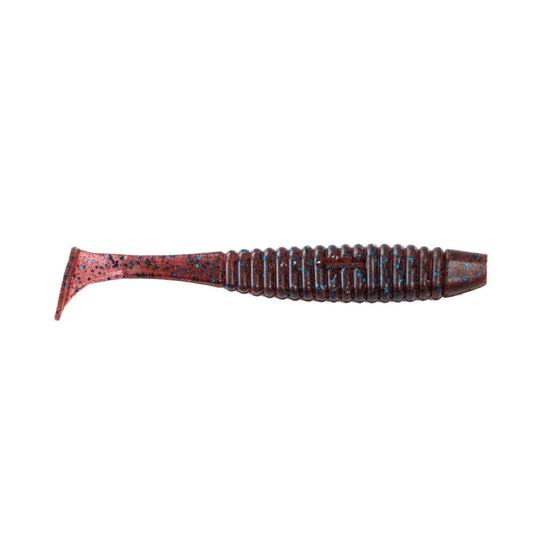 Edible Soft Bait – Shiner Vibrotail 5" – Color: 11 Grape UV Brand: Angry Baits Pack Size: 4 pcs
