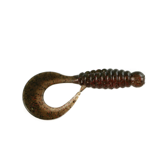 Angry Baits Twister 2.2” – 52 Red Craw Dad UV Edible Soft Bait | Curly Tail Grub | Pack: 7 pcs | Brand: Angry Baits