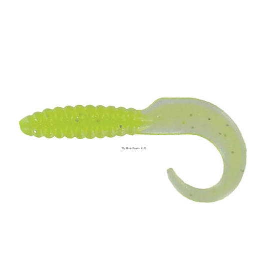 Big Bite Baits BBB-CTG329 3" Curl Tail Grub, Snot Rocket, 10 per pack