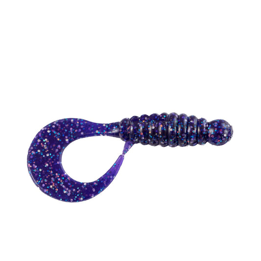 Angry Baits Twister 2.2” – 03 Violet UV Edible Soft Bait | Curly Tail Grub | Pack: 7 pcs | Brand: Angry Baits