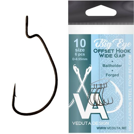 Angry Baits KUMHO Offset Worm Hook Size #1 | Pack of 5 pcs | High-Carbon Steel | Ideal for Soft Baits
